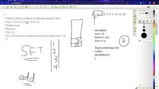 SubArray with 0 Sum : Logic and Code ( Java ) , Intro to Sets