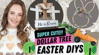 High End Dollar Tree Easter DIYS 2022 | Easter & Spring Crafts | He is Risen Craft | Bunny Wreath
