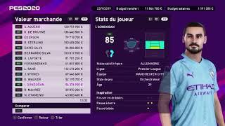 PES 2020   Manchester City   Player Face Scans after Data Pack 1 0 Update