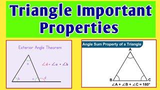 Triangle and It's Properties | Angle sum Property | Exterior angle Property of Triangle