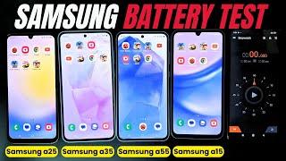 Samsung A15 vs Samsung A25 vs Samsung A35 vs Samsung A55 Battery Drain test