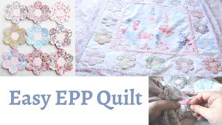 Simple English Paper Pieced Hex Petal Quilt Using Hexiform