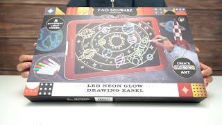 FAO Schwarz LED Neon Glow Drawing Easel Unboxing and Review