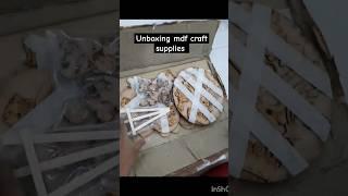 unboxing mdf craft supplies for painting. #art #youtubeshorts #asmr #asmrvideos #mdf #painting
