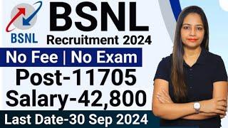 BSNL 11700 Posts out-BSNL Recruitment 2024 |BSNL Vacancy|Govt Jobs Sep 2024|Technical Government Job