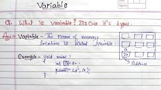 Variable in C programming in hindi | what is variable? And it's types in c in hindi