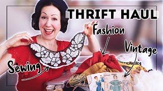 THRIFT HAUL! What treasures did I thrift the last few months? Sewing supplies, fashion & vintage!