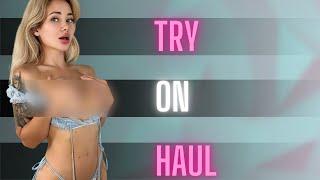 4K Transparent Try On Haul with Mirror view | Sheer Beach Set See- Through Top