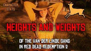 RED READ REDEMPTION 2  CHARACTERS HEIGHTS AND WEIGHTS  RDR2 Van der Linde Gang  ( Arthur, Dutch )