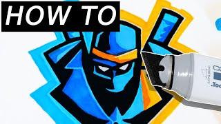 EASY TUTORIAL: HOW TO DRAW NINJA'S YOUTUBE/TWITCH LOGO TRICK  FORTNITE