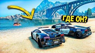 ГДЕ ОН? УШЕЛ ОТ ПОГОНИ ПОД ВОДОЙ! ПОЛИЦЕЙСКИЕ ПОГОНИ В GTA 5 RP