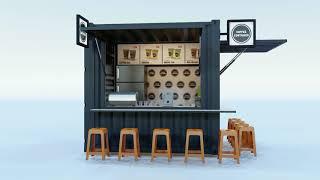 Coffee Container Kiosk 10ft 3D Model Preview
