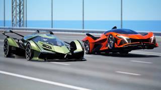 1,000KMH!!! Lamborghini Vision GT vs Apollo Project Evo | DRAG & TRACK RACE