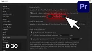 Clear Cache in 30 seconds: Premiere Pro Tutorial