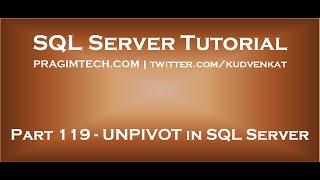 UNPIVOT in SQL Server