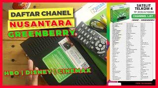 Daftar Chanel Receiver Transvision Nusantara HD GREENBERRY C Band Satelit Telkom 4 Update Maret 2021