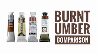 Burnt Umber Watercolor Comparison - Rembrandt - Daniel Smith - Schmincke - Cotman - Van Gogh