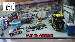 Perfect for your diecast cars! Moreart Factory diorama 1/64 scale with light. Easy to assemble!