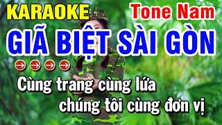 Karaoke Giã Biệt Sài Gòn Tone Nam Nhạc Sống | Huỳnh Lê