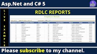Asp net RDLC Report | Create RDLC Report in Asp net C# With SQL Step By Step