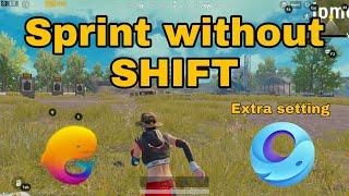 How to sprint without shift in tencent buddy || Cross run in pubg emulator part 2 extra setting