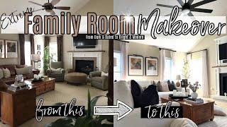 Extreme Family Room Makeover & Reveal | From Dark & Dated to Bright & Modern | @RollinwithAnita