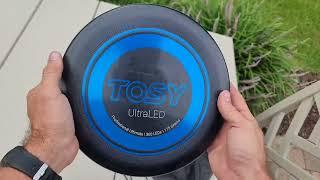 TOSY 36 and 360 LEDs Frisbee   Extremely Bright Flying Disc Review, Rechargeable, built in timer, an