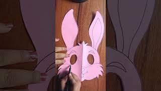 easy rabbit mask  making/handmade paper bunny rabbit mask #viral #diy #craft #papercraft