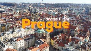 Prague from above. Drone flight in winter 2021-2022.