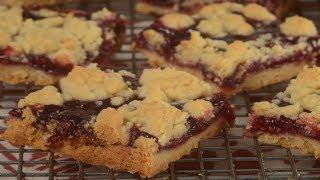 Raspberry Shortbread Bars Recipe Demonstration - Joyofbaking.com