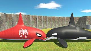 SPIDER MAN ORCA DEATH RUN TOUR - Animal Revolt Battle Simulator