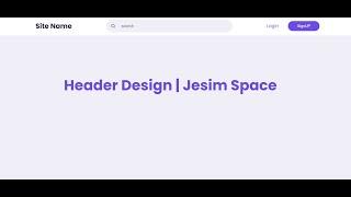 Simple Header Design with Search Box Using HTML & CSS