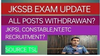 JKSSB exam update .All posts withdraw.#jkssb #update #jkpsi #age