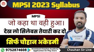 MPSI 2023 Syllabus//Complete Course/Chauhan Academy Online Classes