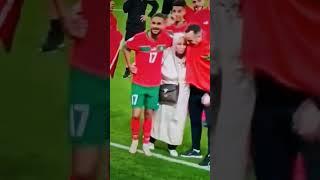 morocco player celebration with mother