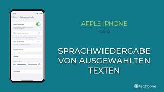Sprachwiedergabe von ausgewählten Texten de-/aktivieren - Apple iPhone [iOS 15]