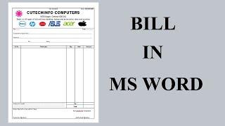 How to prepare bill book in ms word| How to make bill book in ms word Tamil