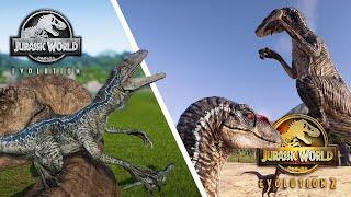 Velociraptor Animation Comparison | Jurassic World Evolution 2