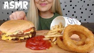 SONIC DOUBLE CHEESEBURGER | CRUNCHY FRIES & ONION RINGS | ASMR Eating Sounds *No Talking