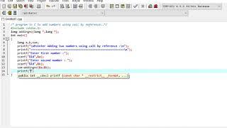 program in C to add numbers using call by reference