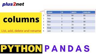 Listing Columns in Pandas DataFrame & adding new columns using insert, dropping columns and renaming