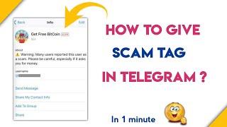 How to give "Scam Tag" any User in Telegram | Scam Tag Trick