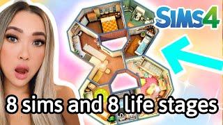 building an 8-shaped house for 8 sims AND all 8 life stages! Sims 4: Number Build Challenge