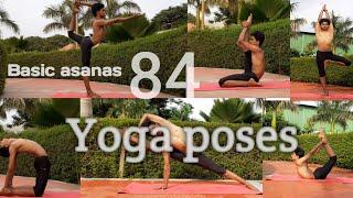 84 yoga poses of hatha yoga| Basic asanas | only 7 minutes | Sanyoga | Yogi Sanjay