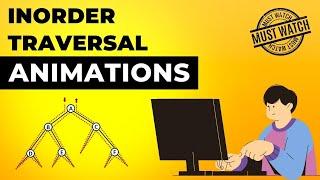 Inorder Traversal in Binary Tree Animations | Data Structure | Visual How