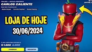  NOVO CARLOS CALIENTE! Nova Loja de Hoje Fortnite [30 de Junho 2024] Loja de Itens Fortnite Ao Vivo