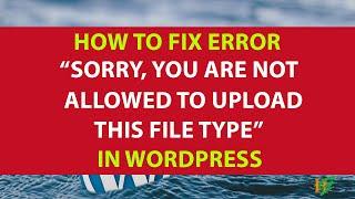 How to Fix Sorry You are not Allowed to Upload this File Type Error in WordPress