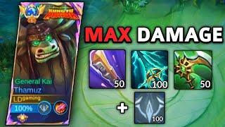 GLOBAL THAMUZ ABUSE THIS NEW MAX DAMAGE BUILD AND EMBLEM IN RANK GAME (MUST TRY)