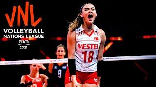 Fantastic Zehra Güneş | Highlights | Best Volleyball Spikes and Blocks | VNL 2021 (HD)