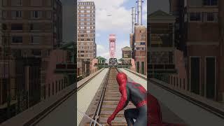 Can you stop the train just like in the movie? #spiderman2 #spiderman2ps5